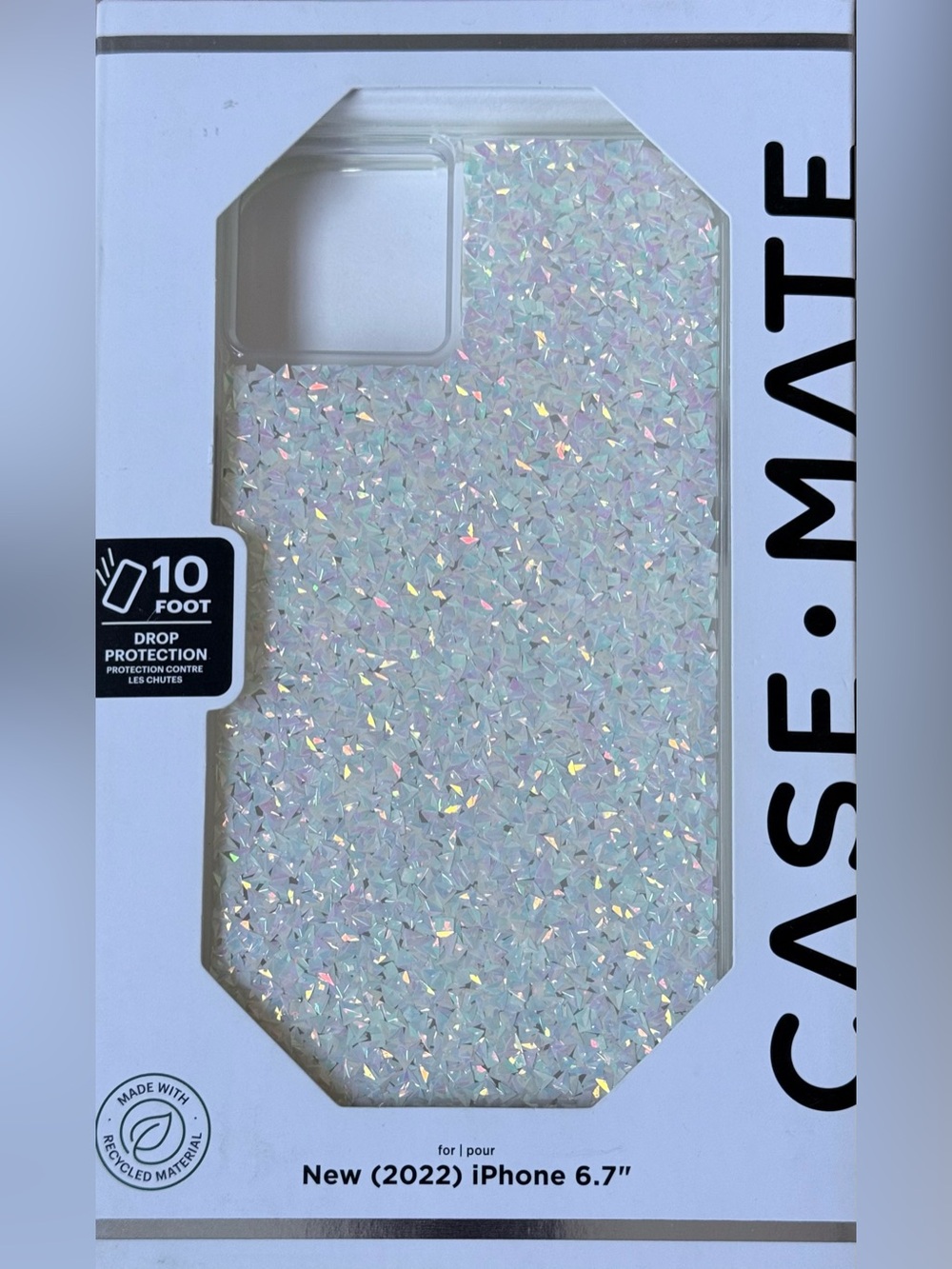 NewCase-Mate Iridescent Glitter Phone Case for iPhone 6.7" (2022) White Sparkle